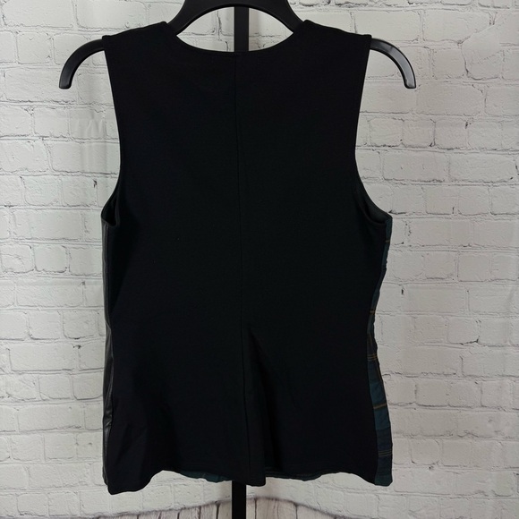 Bailey 44 Tartan Green Plaid Faux Leather Tank Size Medium - Picture 6 of 6